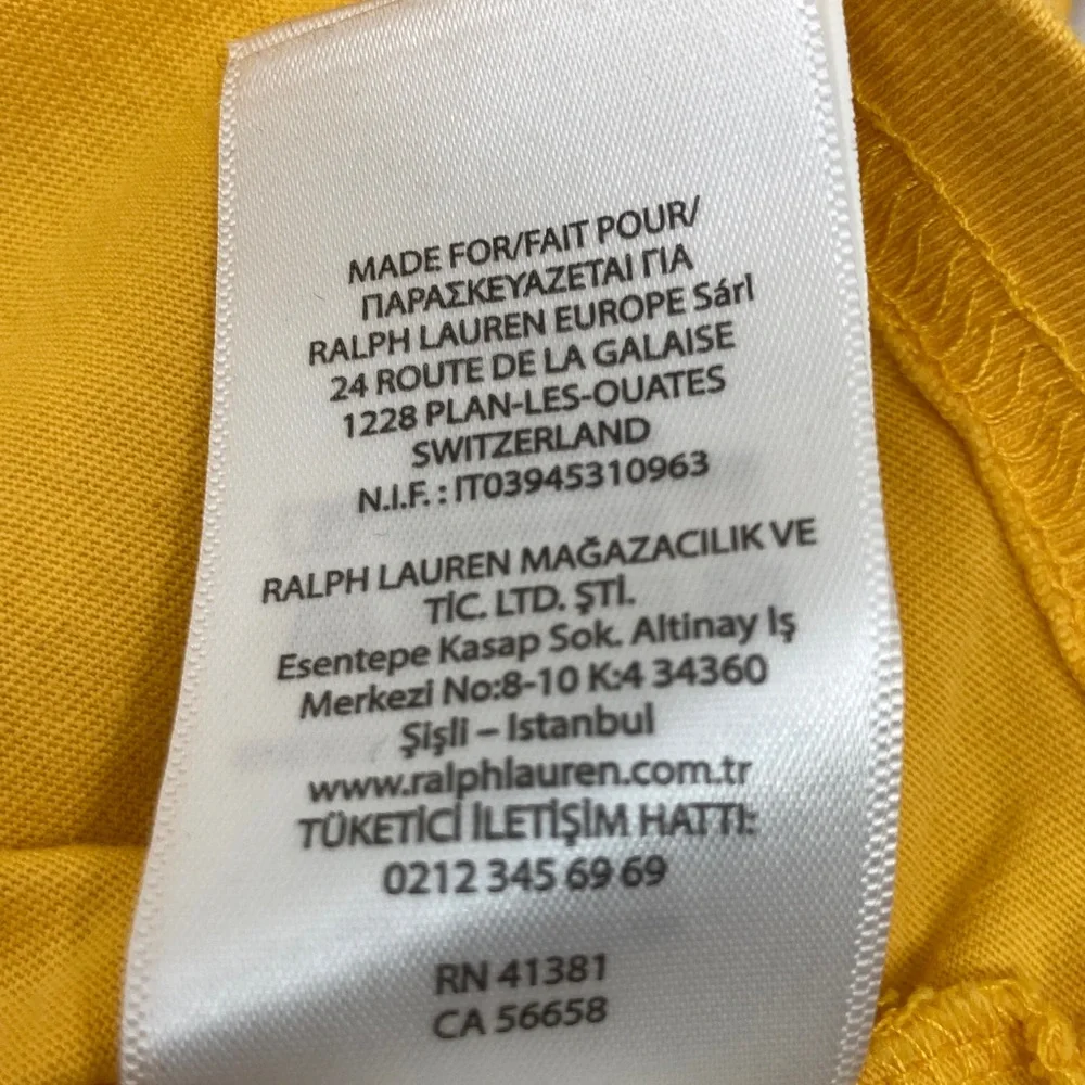 Ralph Lauren Yellow Polo Bear Kids Tee Preppy Iconic Classic Graphic S296